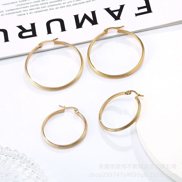 Серьги медицинская сталь с напылением золотом J10371(CJJ)