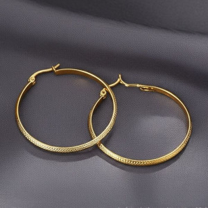 Большие классические серьги-кольца конго с глянцевым блеском J10371(CJJ)