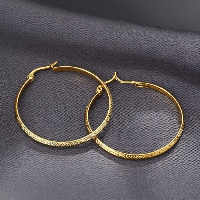 Большие классические серьги-кольца конго с глянцевым блеском J10371(CJJ)