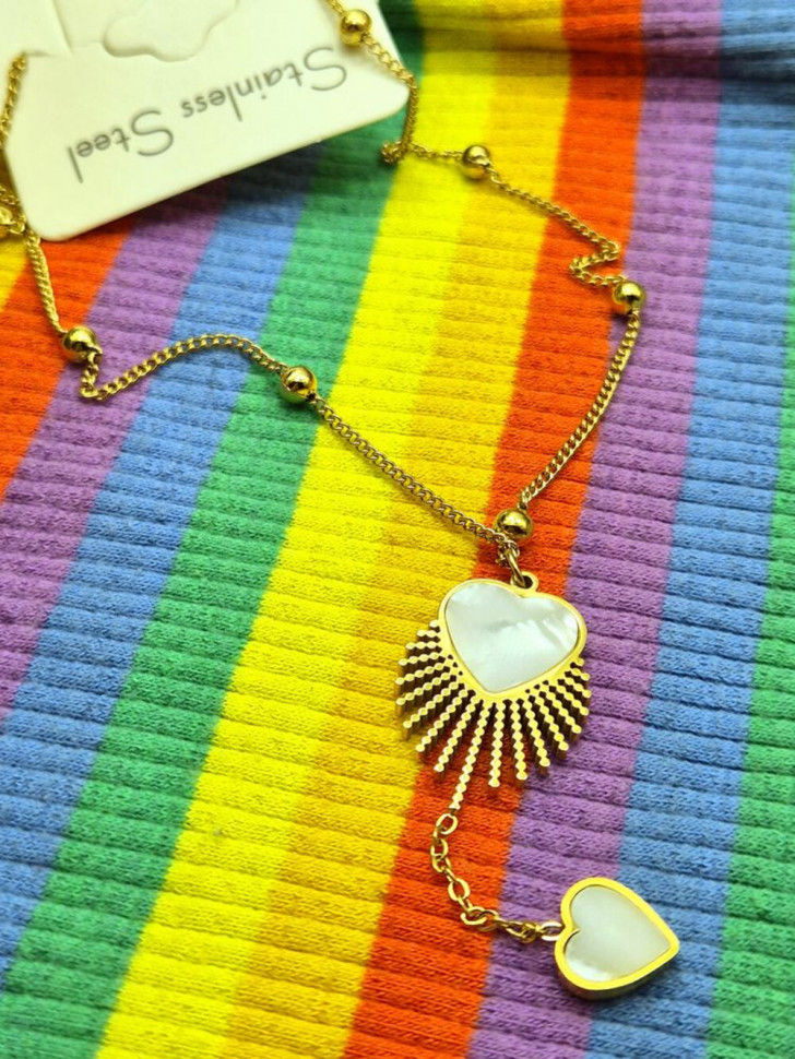 Колье медицинская сталь с напылением золотом J10644CJJ