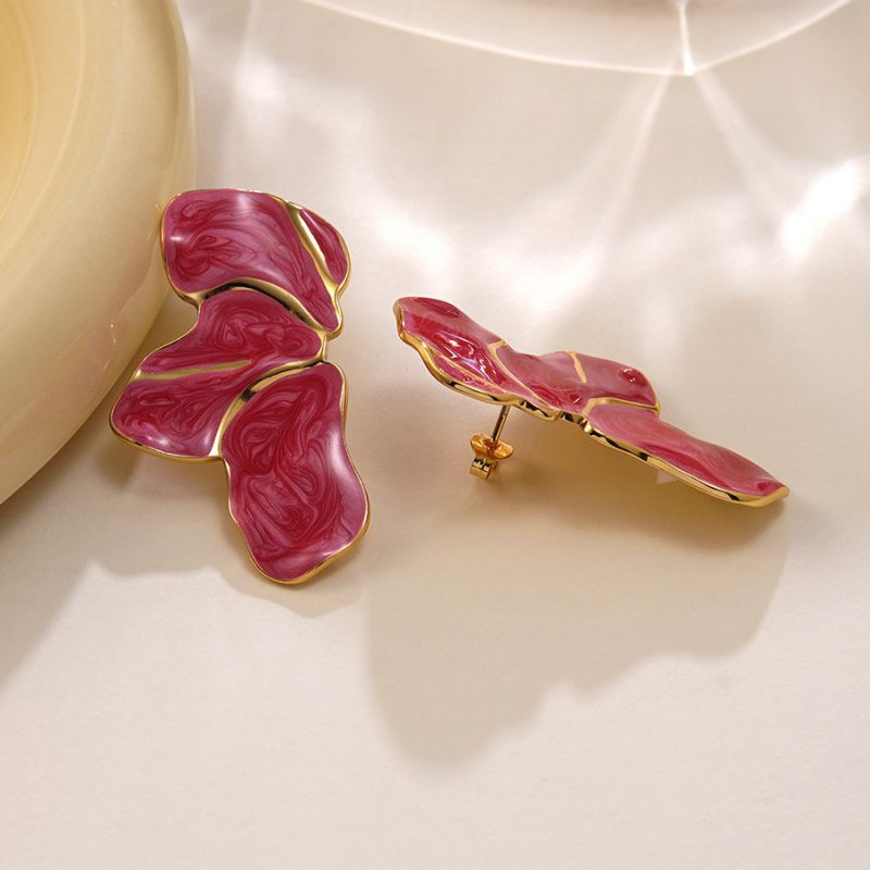 Серьги Висячие Абстрактные с синей эмалью CJR55883