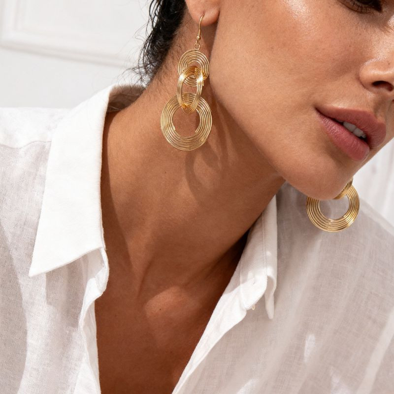 Серьги Висячие Кольца матовые CJR81466 Серьги Висячие Кольца матовые CJR81466