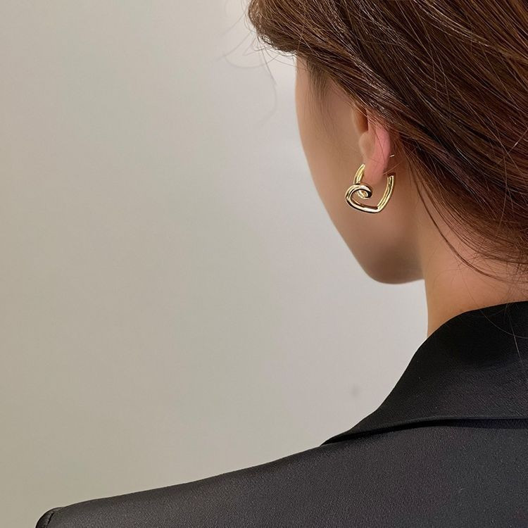 Серьги сердце ювелирный сплав с напылением золотом 1J12301CJJ