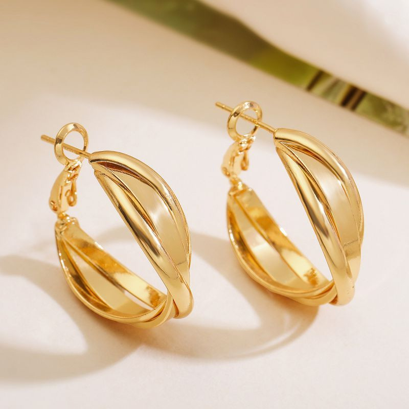 Объемные витые серьги-кольца CJL20522