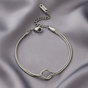 Браслет-цепочка серебристый с центральным кольцом 1J11906CJJ