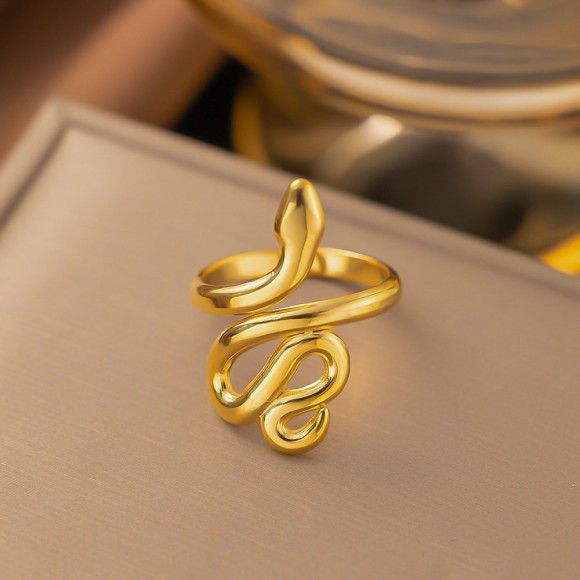 Кольцо Медицинская сталь с напылением золотом J11165(CJJ)