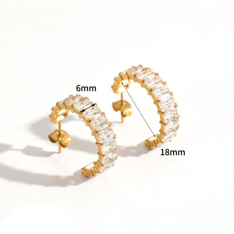 Серьги-кольца с цветными кристаллами CJN31971