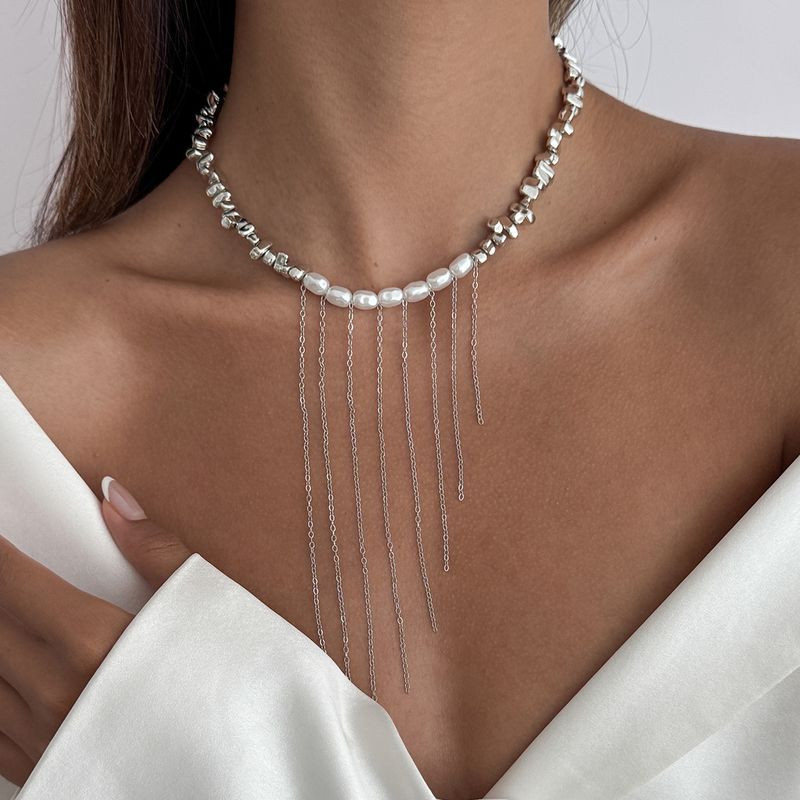 Колье ювелирный сплав с жемчужинами 1J11867CJJ Колье ювелирный сплав с жемчужинами 1J11867CJJ