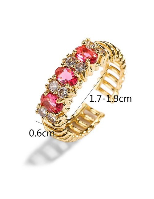 Фактурное кольцо с красными камнями-каплями L76164