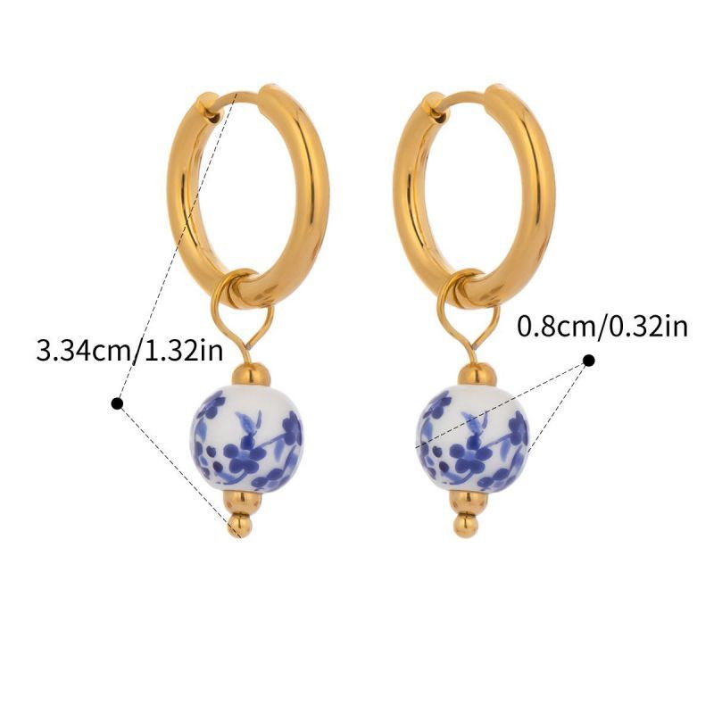 Золотистые серьги-конго с изящными цветными подвесками CJN49712