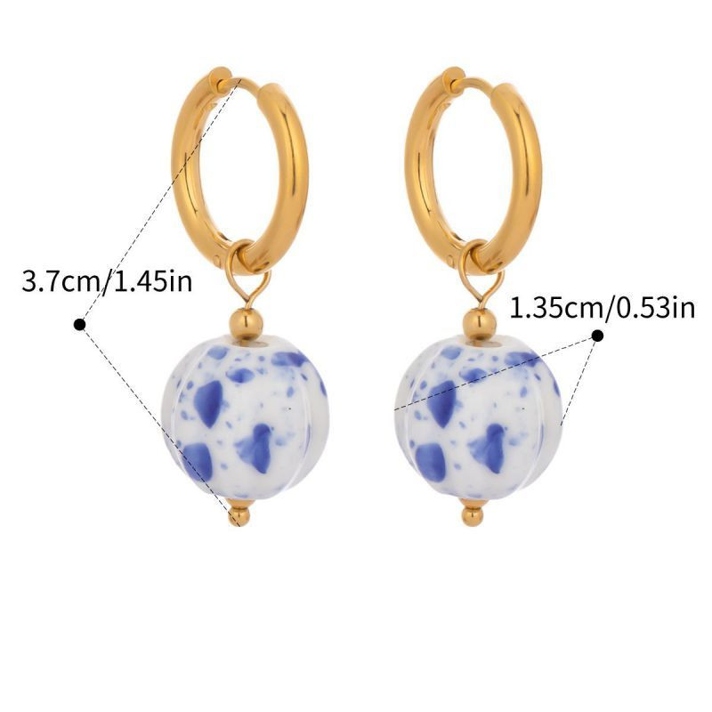 Золотистые серьги-конго с изящными цветными подвесками CJN49712