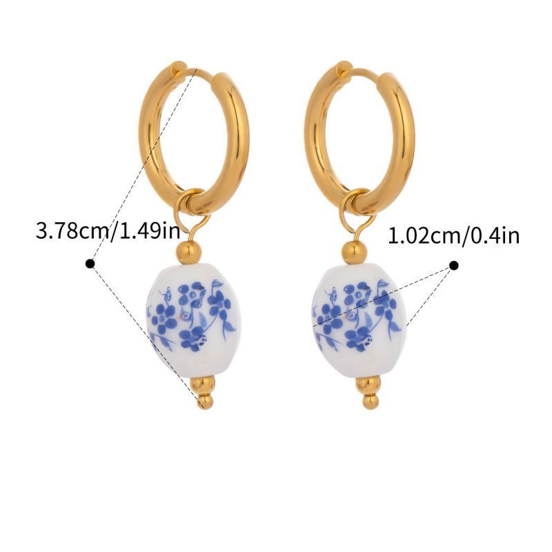 Золотистые серьги-конго с изящными цветными подвесками CJN49712