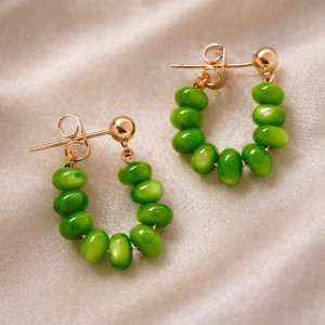 Серьги бисер медь напыление золотом 1J12342CJJ