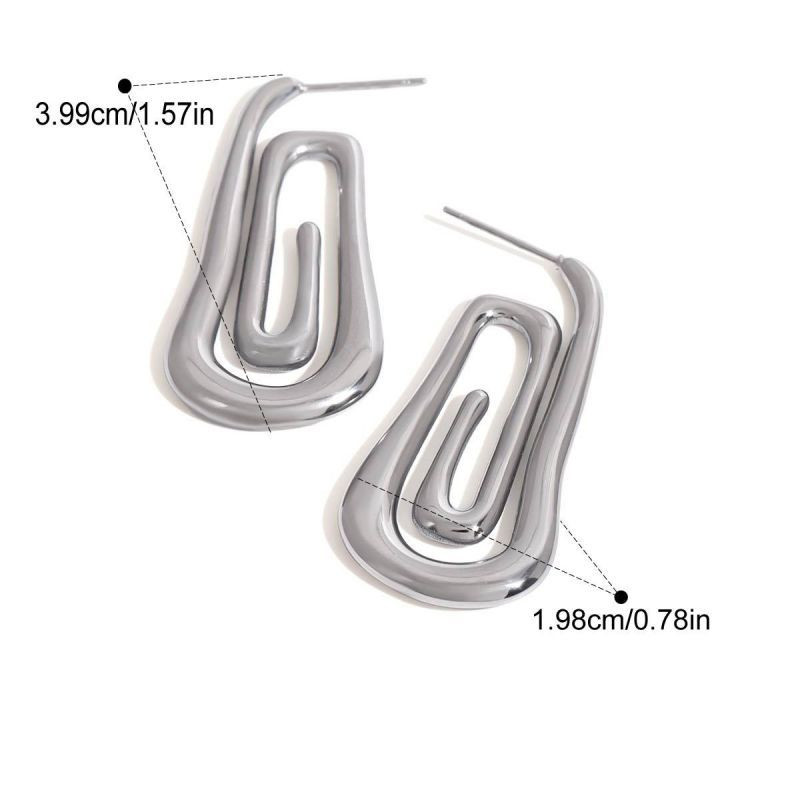 Серьги Висячие абстрактная геометрия зеркальные CJL16746