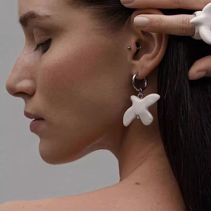 Серьги-конго висячие ювелирный сплав акрил горлица 1J11908CJJ Серьги-конго висячие ювелирный сплав акрил горлица 1J11908CJJ