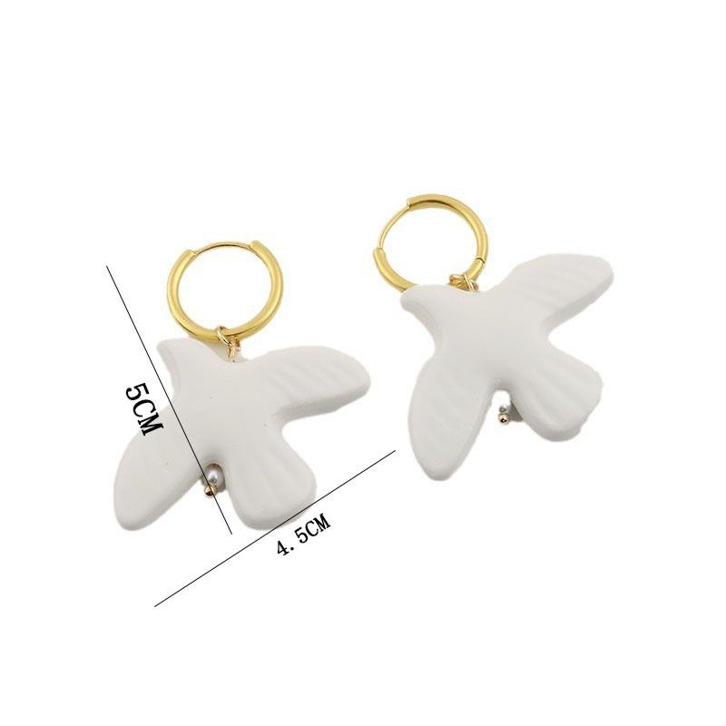 Серьги-подвески «Белые птицы» 1J11908CJJ