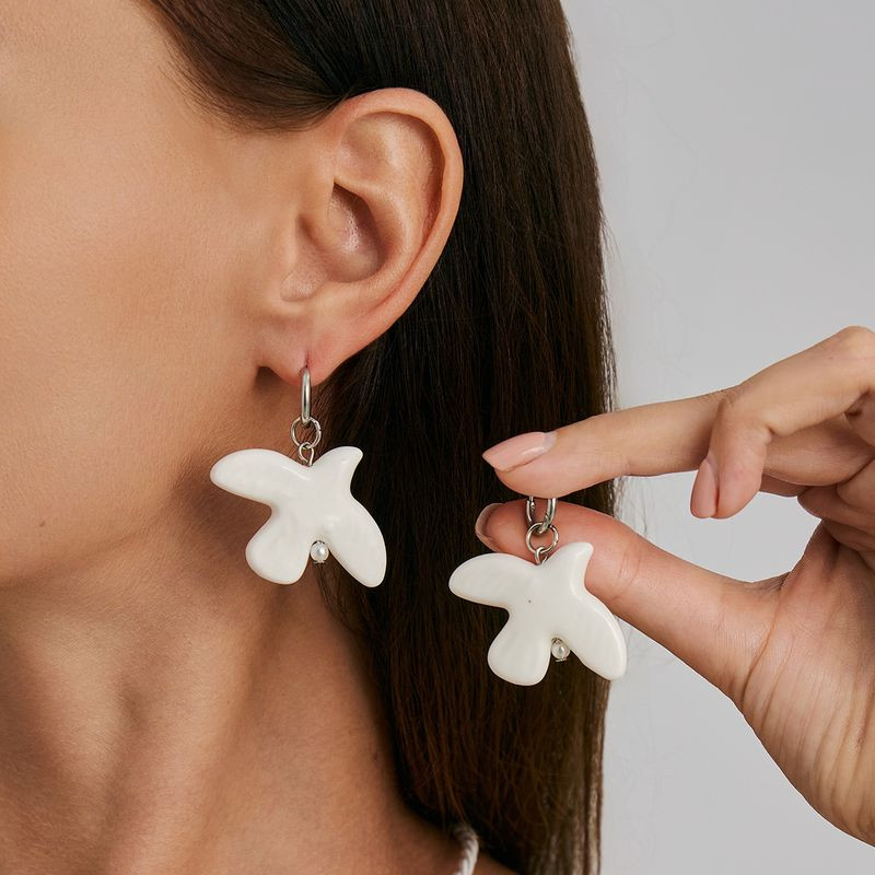 Серьги-подвески «Белые птицы» 1J11908CJJ