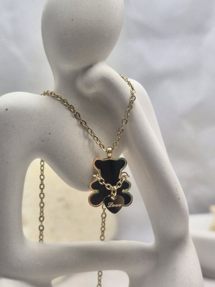 Колье медицинская сталь с напылением золотом J10510CJJ