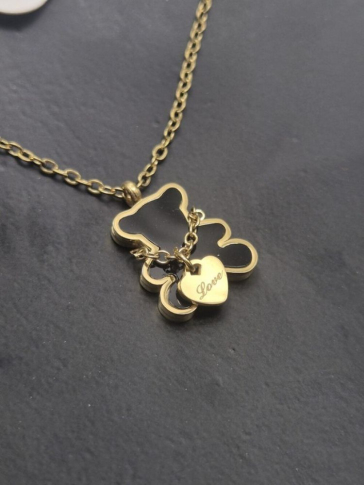 Колье медицинская сталь с напылением золотом J10510CJJ