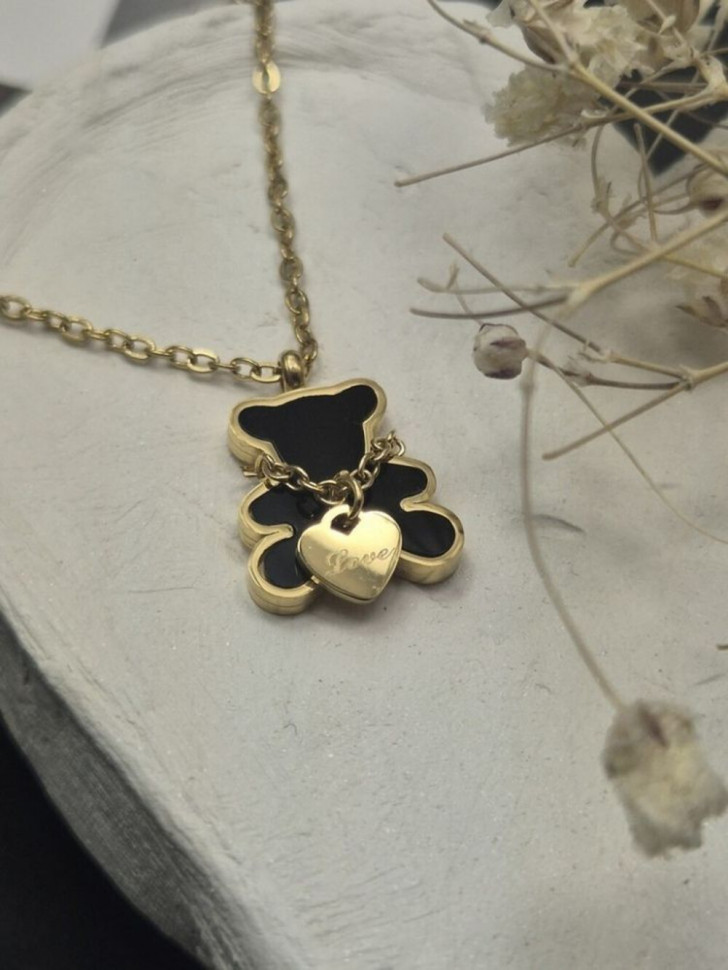 Колье медицинская сталь с напылением золотом J10510CJJ