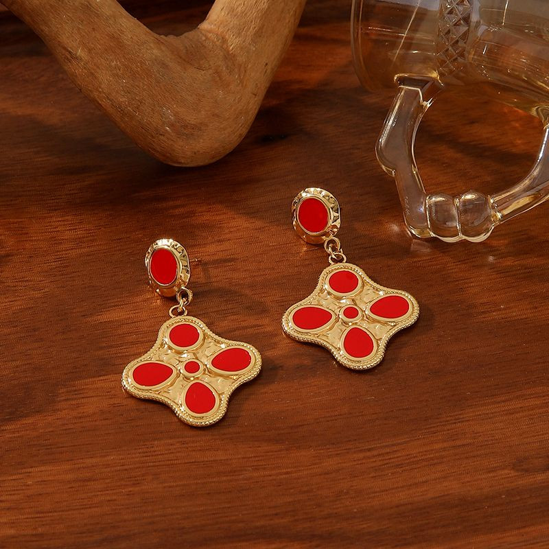 Серьги Висячие Клевер четырехцветный CJN90530