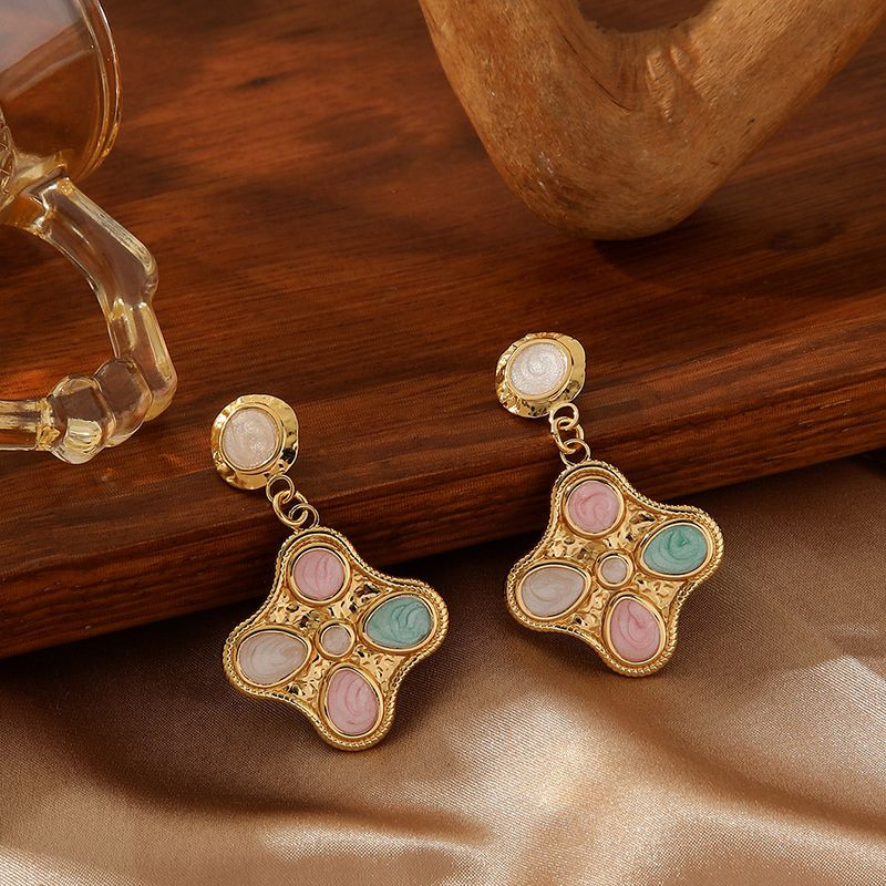 Серьги Висячие Клевер четырехцветный CJN90530