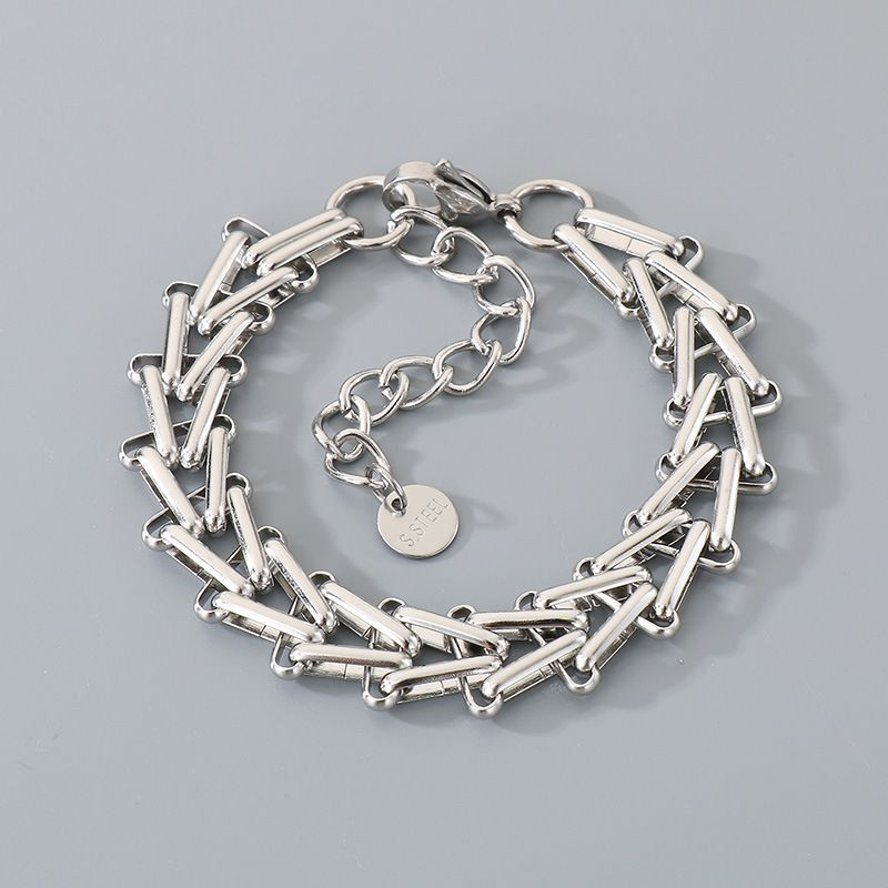 Браслет-цепочка стальной в классическом стиле CJP37868