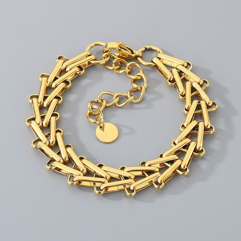 Браслет-цепочка стальной в классическом стиле CJP37868