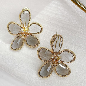 Серьги цветы ювелирный сплав 1J12358CJJ