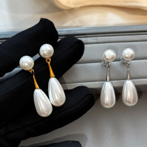 Серьги-пусеты «Жемчужная капля» классика CJP80521 Серьги-пусеты «Жемчужная капля» классика CJP80521