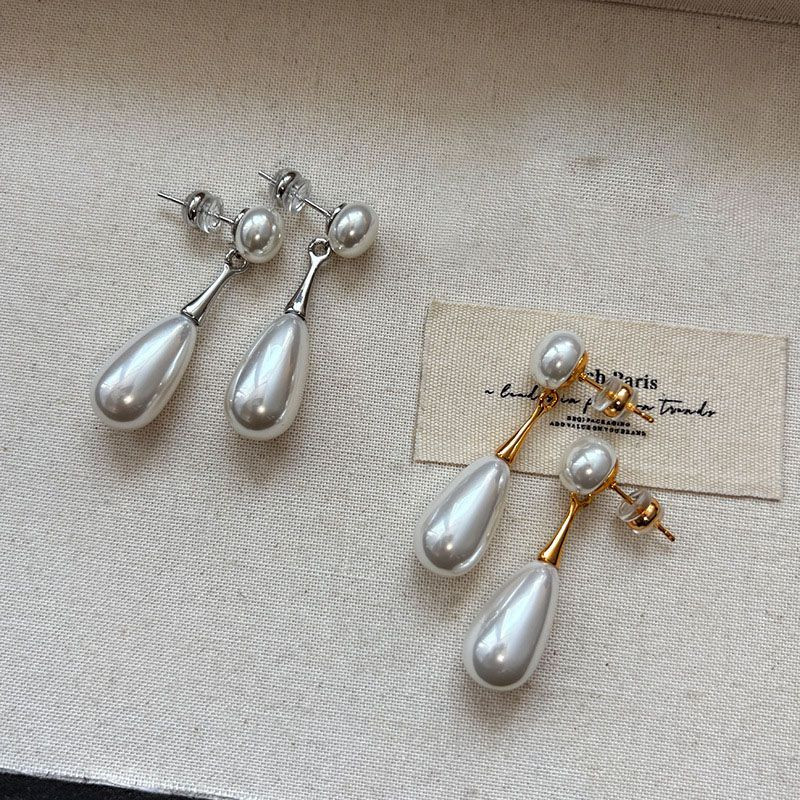 Серьги-пусеты «Жемчужная капля» классика CJP80521