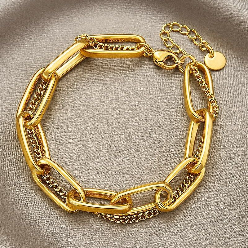 Браслет комбинированный из крупных звеньев и тонкой цепи 1J12141CJJ