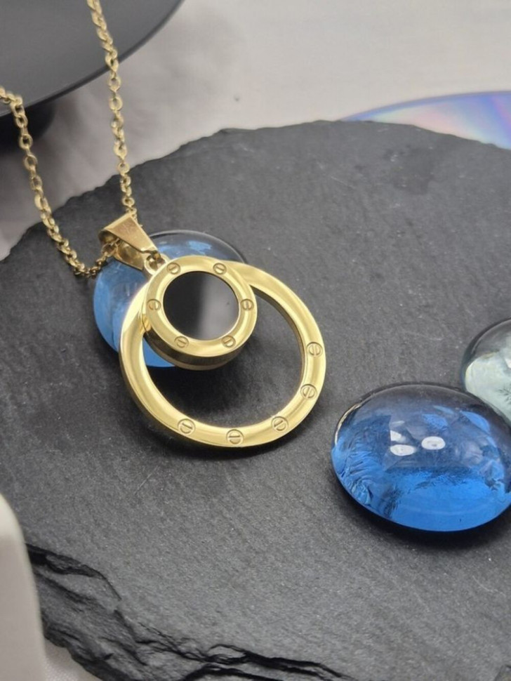 Колье медицинская сталь с напылением золотом J11350CJJ Колье медицинская сталь с напылением золотом J11350CJJ