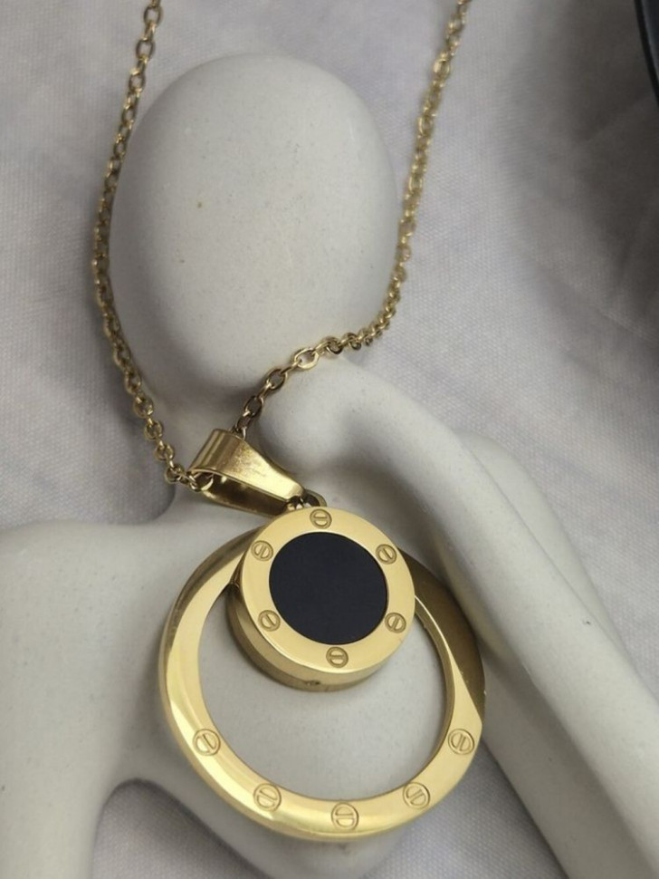 Колье медицинская сталь с напылением золотом J11350CJJ Колье медицинская сталь с напылением золотом J11350CJJ