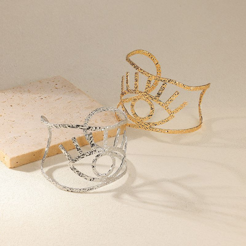 Браслет жесткий сетчатый с многорядным плетением CJL28286