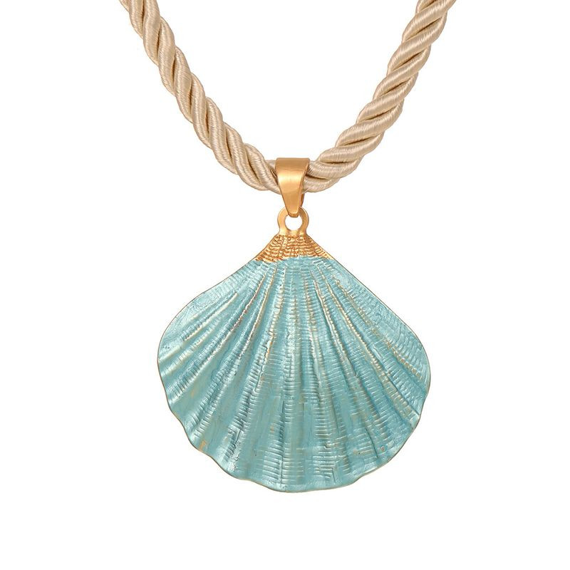 Цепочка с крупной подвеской в форме цветной ракушки CJM18775