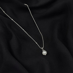 Колье медь напыление платиной жемчуг 1J12397CJJ Колье медь напыление платиной жемчуг 1J12397CJJ