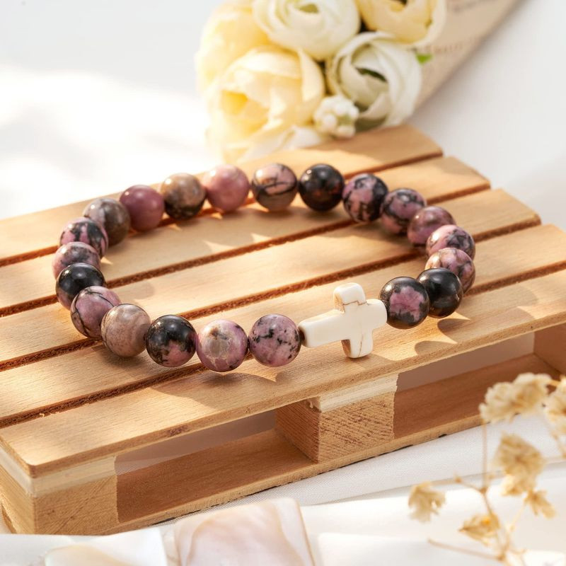 Браслет из розового агата крест 1J11870CJJ Браслет из розового агата крест 1J11870CJJ