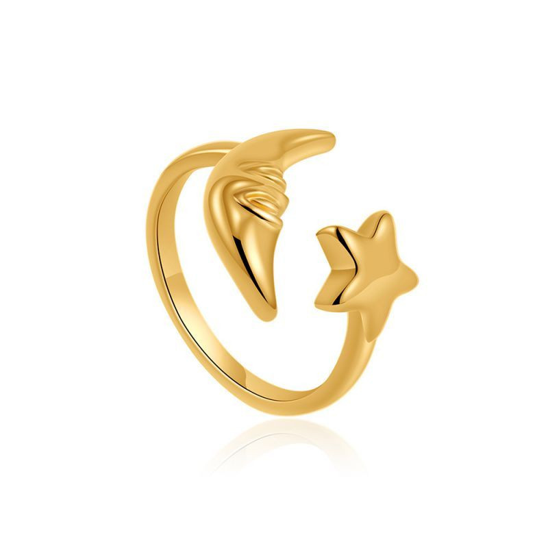 Широкое ажурное кольцо в виде волнообразных цепей со стразами CJL16398