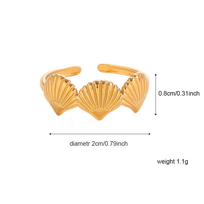Разомкнутое кольцо из золотистых морских ракушек 1J12033CJJ
