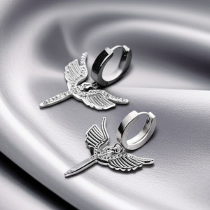 Серьги стальные скипетр J10214CJJ Серьги стальные скипетр J10214CJJ