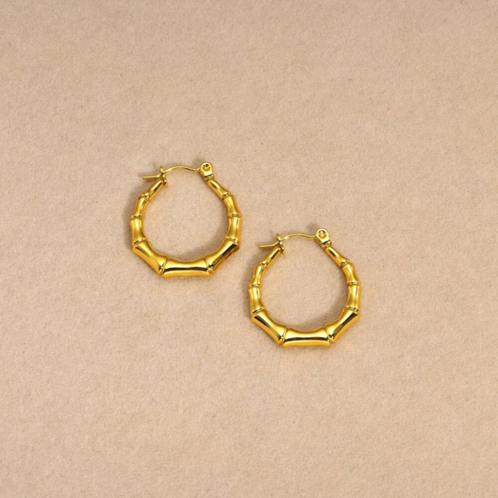 Серьги медицинская сталь с напылением золотом J10376(CJJ)