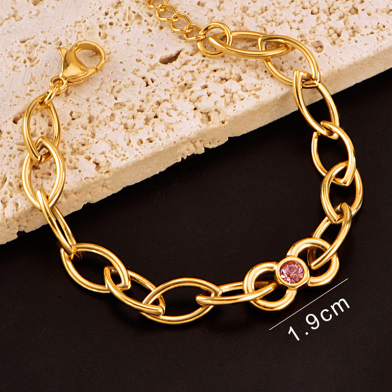 Браслет-цепочка с крупными полыми звеньями CJR89514