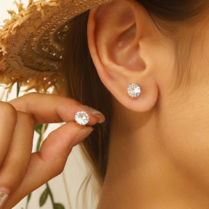 Серьги-пусеты кристальные точки CJR83556 Серьги-пусеты кристальные точки CJR83556