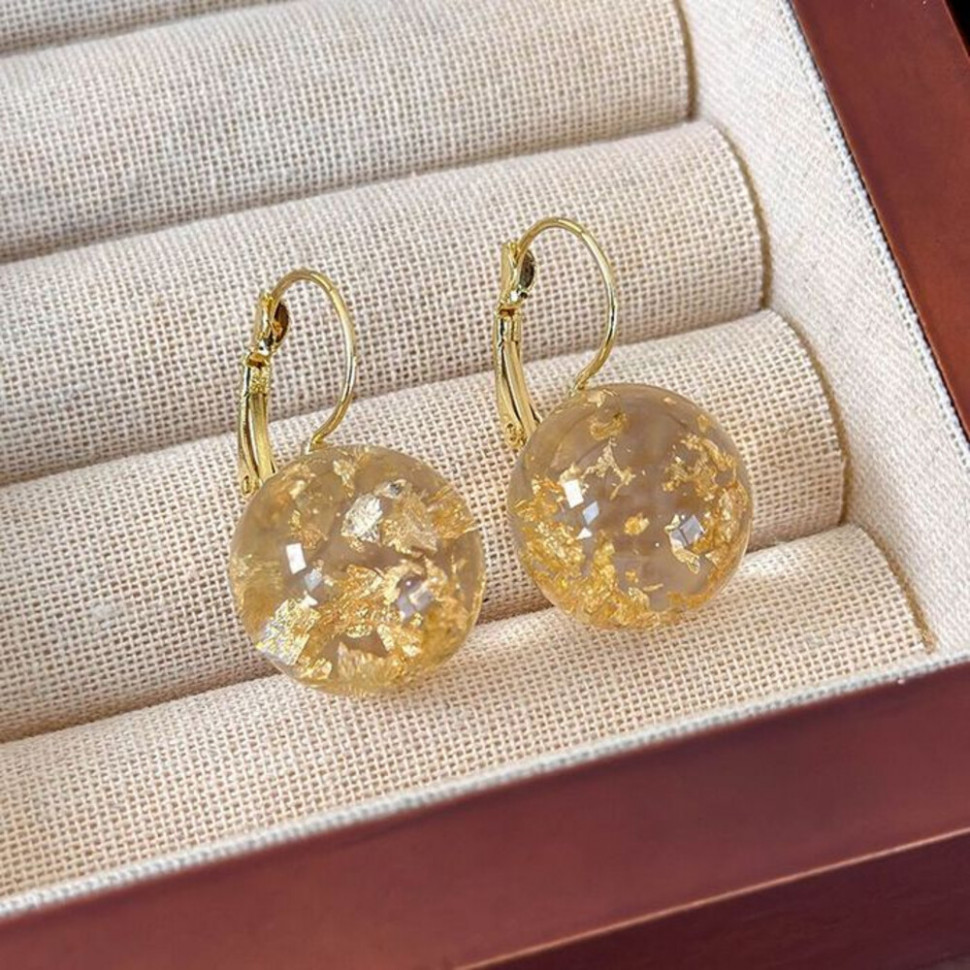 Серьги-петли с натуральными сухоцветами CJH66318