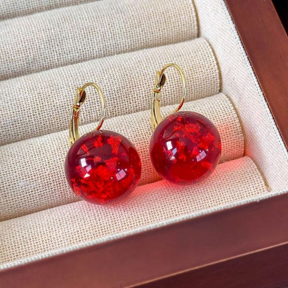 Серьги-петли с натуральными сухоцветами CJH66318