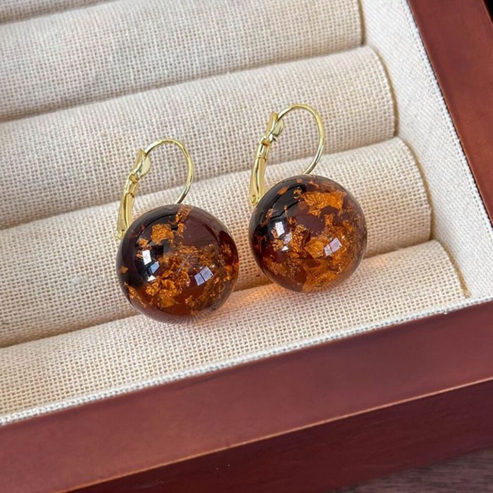 Серьги-петли с натуральными сухоцветами CJH66318