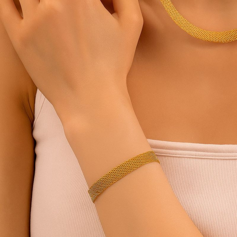 Браслет широкого фантазийного плетения с мягкой фактурой 1J12143CJJ