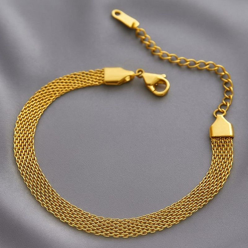 Браслет широкого фантазийного плетения с мягкой фактурой 1J12143CJJ