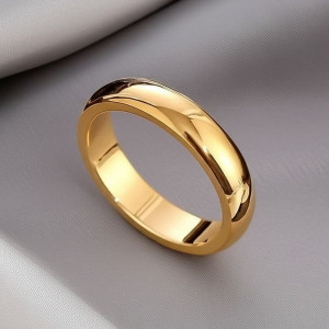 Кольцо стальное с напылением золотом обручальное J10173CJJ